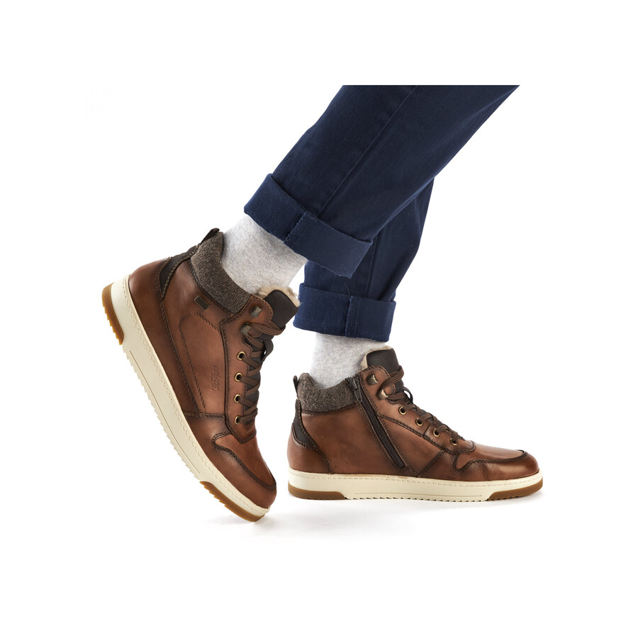 botas marrones con cremallera para hombre rieker 17530-25
