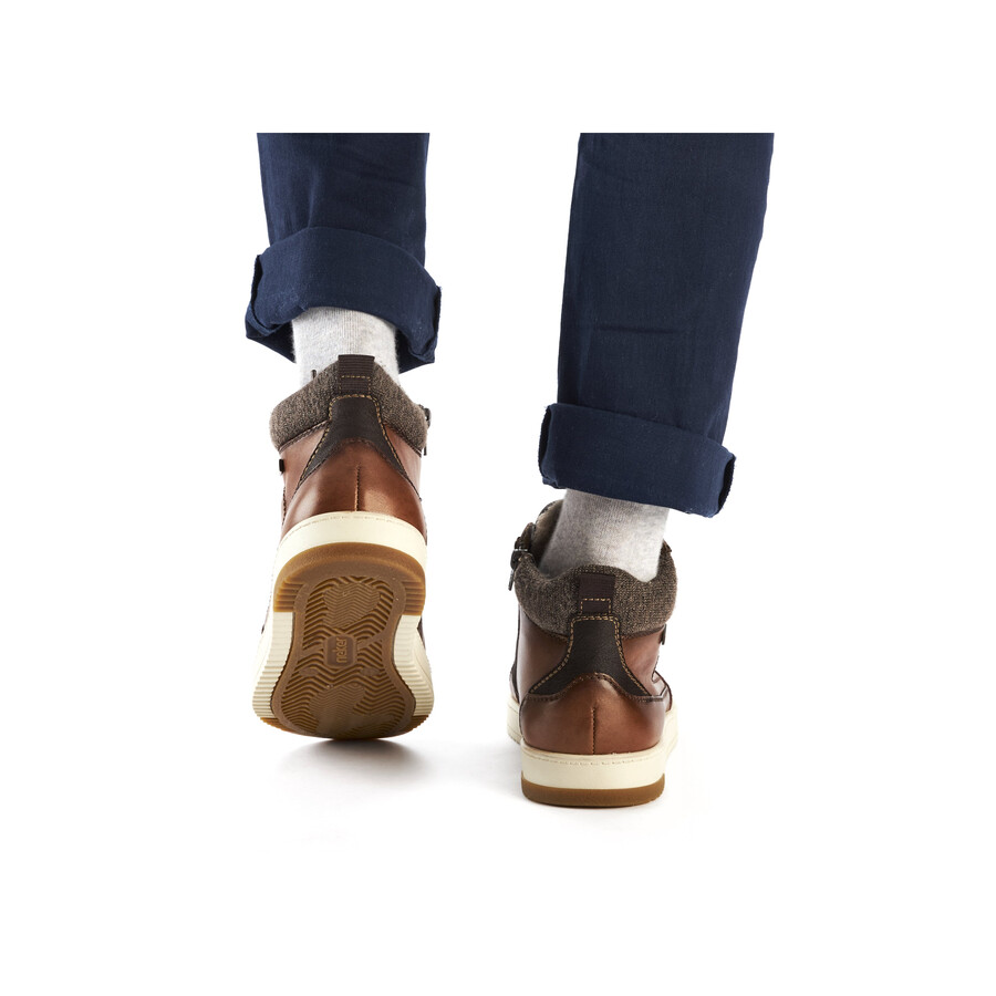 botas marrones con cremallera para hombre rieker 17530-25