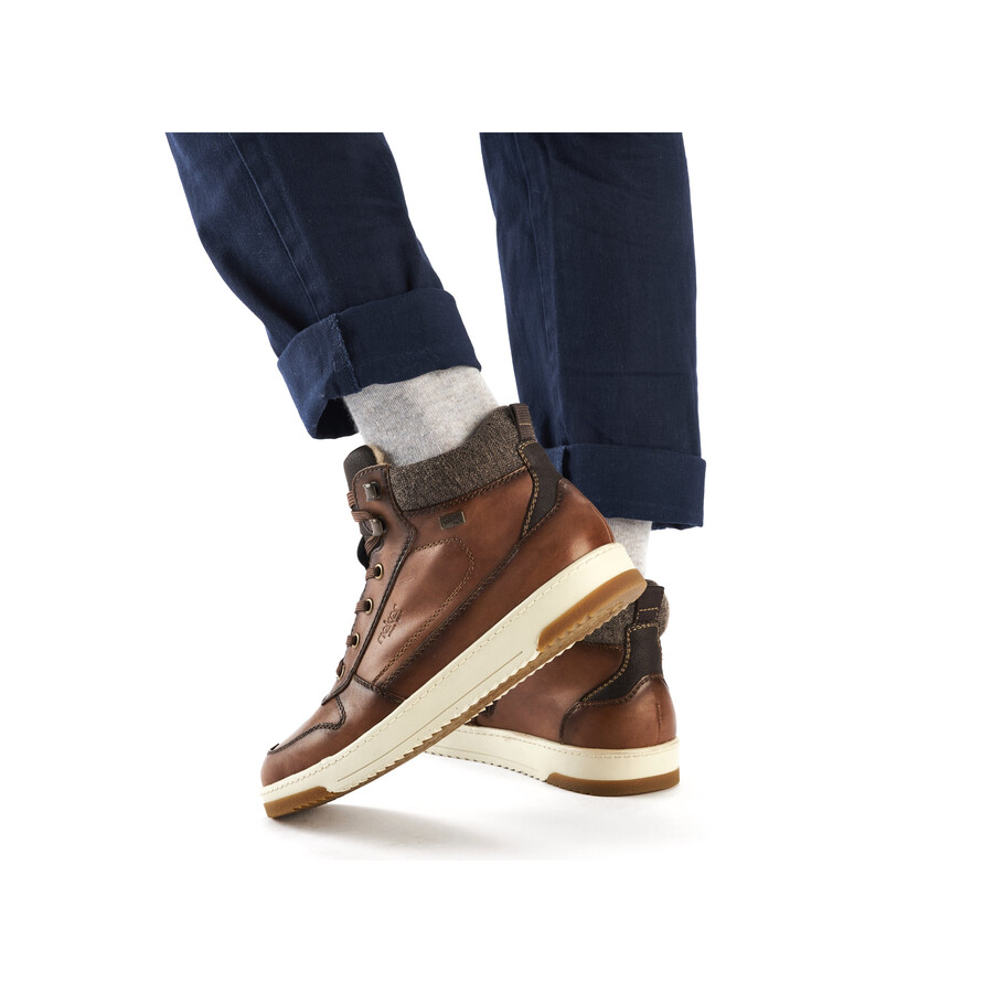 botas marrones con cremallera para hombre rieker 17530-25