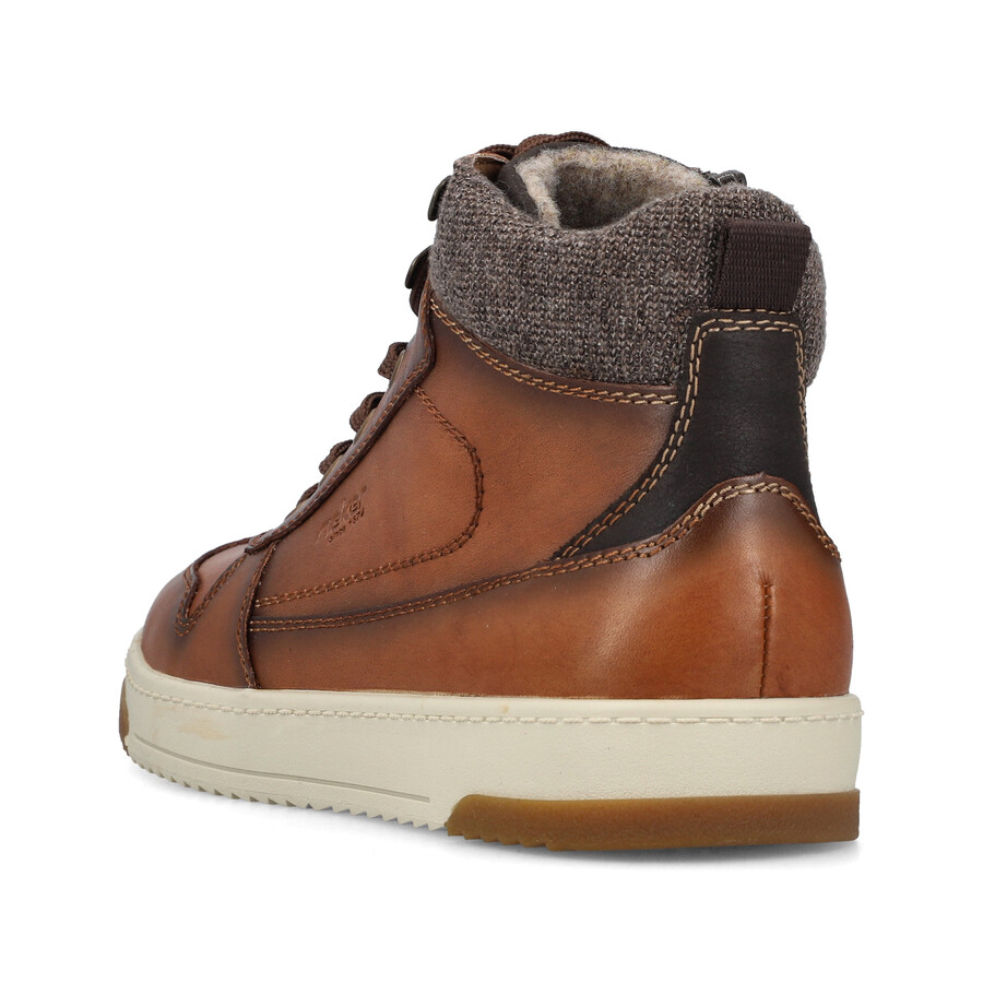 botas marrones con cremallera para hombre rieker 17530-25