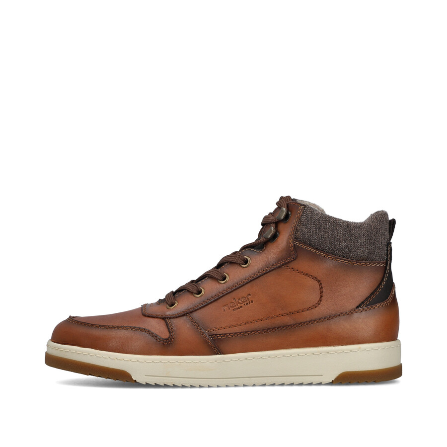 botas marrones con cremallera para hombre rieker 17530-25