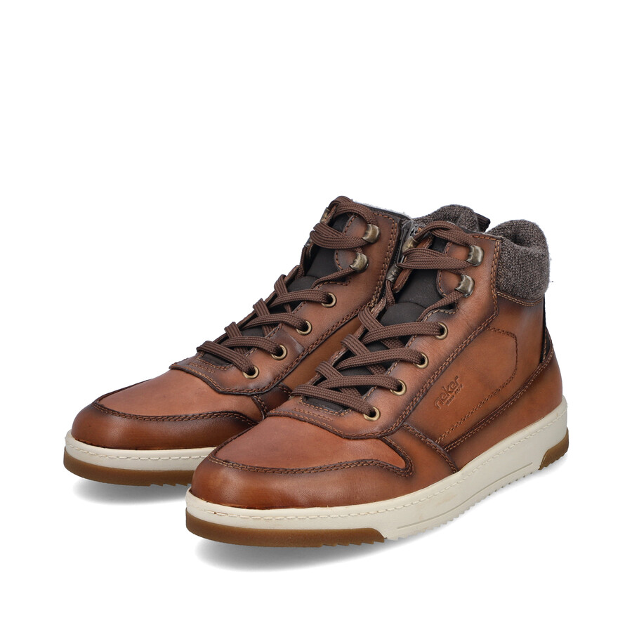 botas marrones con cremallera para hombre rieker 17530-25