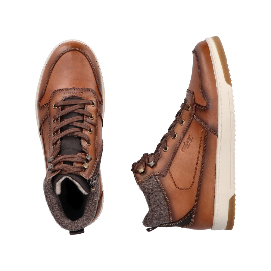 botas marrones con cremallera para hombre rieker 17530-25