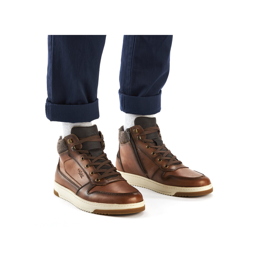 botas marrones con cremallera para hombre rieker 17530-25