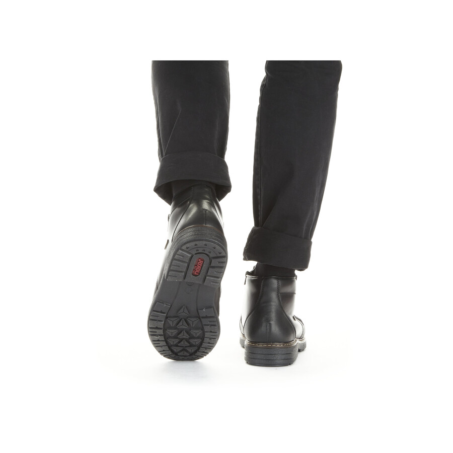 botas negras con cremallera para hombre rieker 33160-00