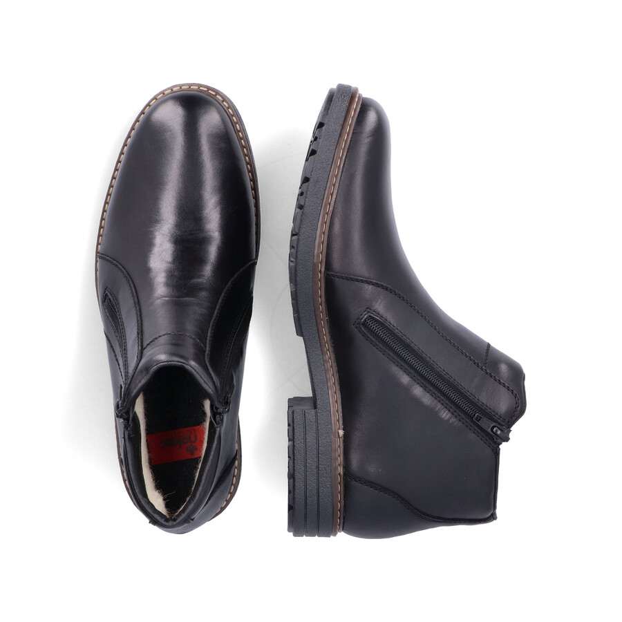 botas negras con cremallera para hombre rieker 33160-00