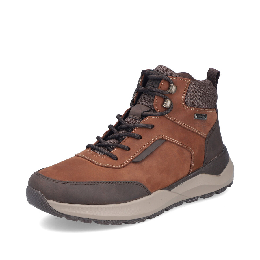 botas marrones con cremallera para hombre rieker 06030-24