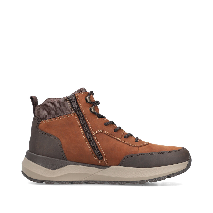 botas marrones con cremallera para hombre rieker 06030-24