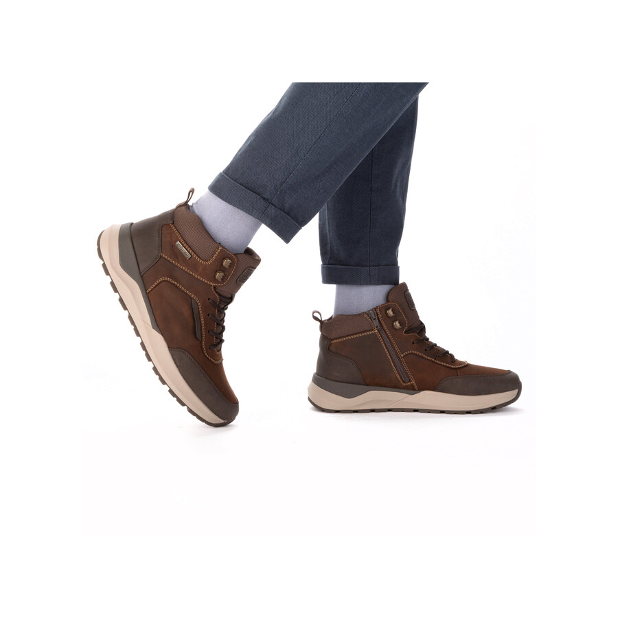 botas marrones con cremallera para hombre rieker 06030-24