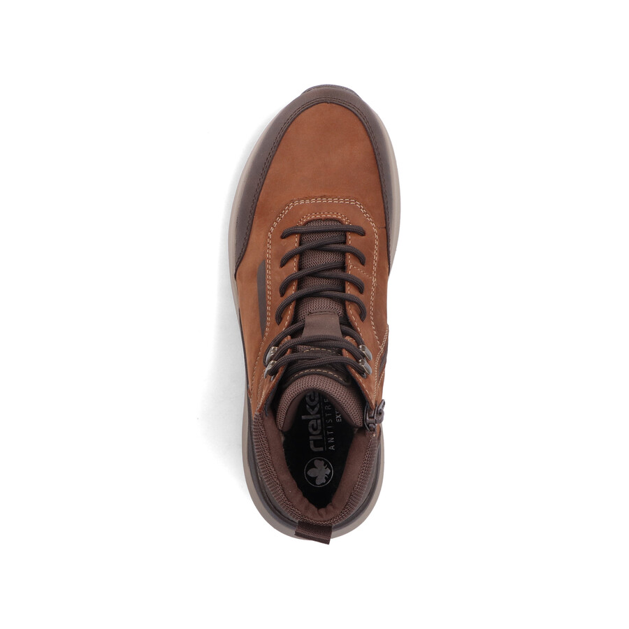 botas marrones con cremallera para hombre rieker 06030-24