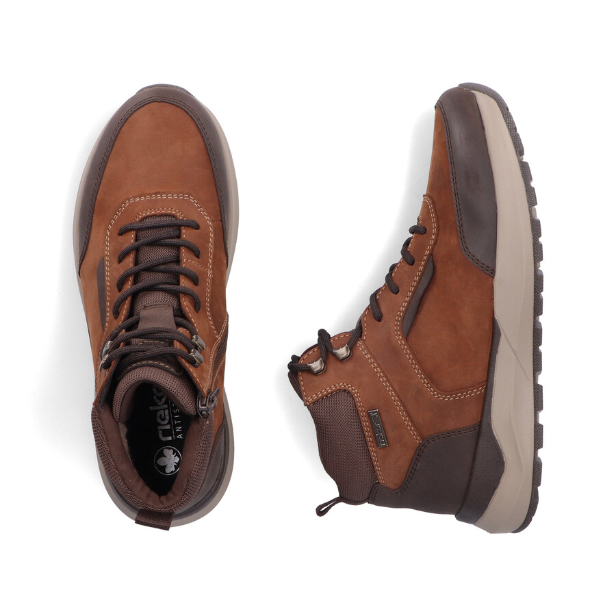 botas marrones con cremallera para hombre rieker 06030-24