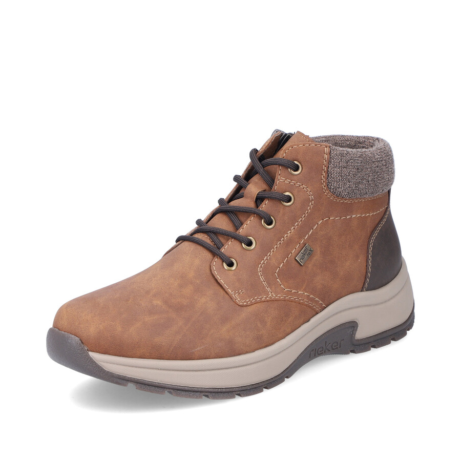 botas marrones con cremallera para hombre rieker 11030-25