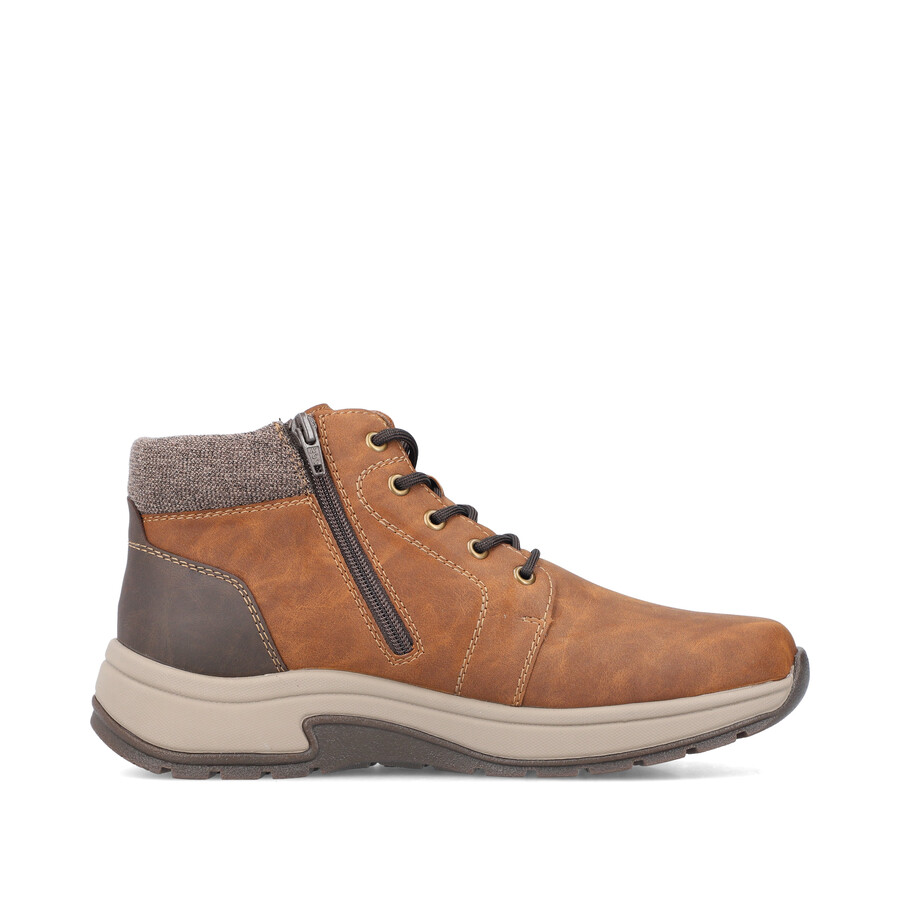 botas marrones con cremallera para hombre rieker 11030-25