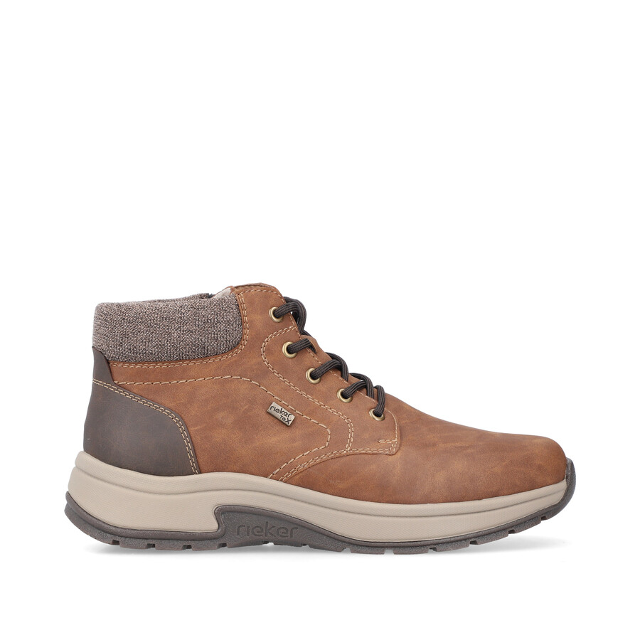 botas marrones con cremallera para hombre rieker 11030-25