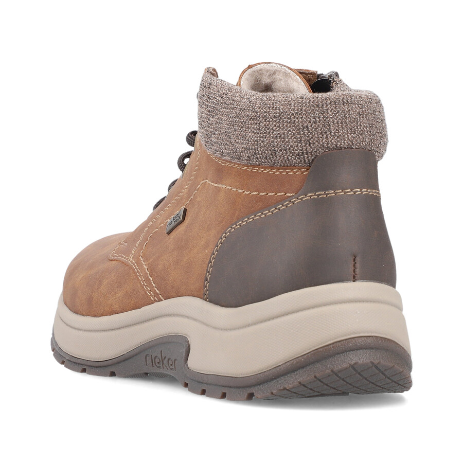 botas marrones con cremallera para hombre rieker 11030-25