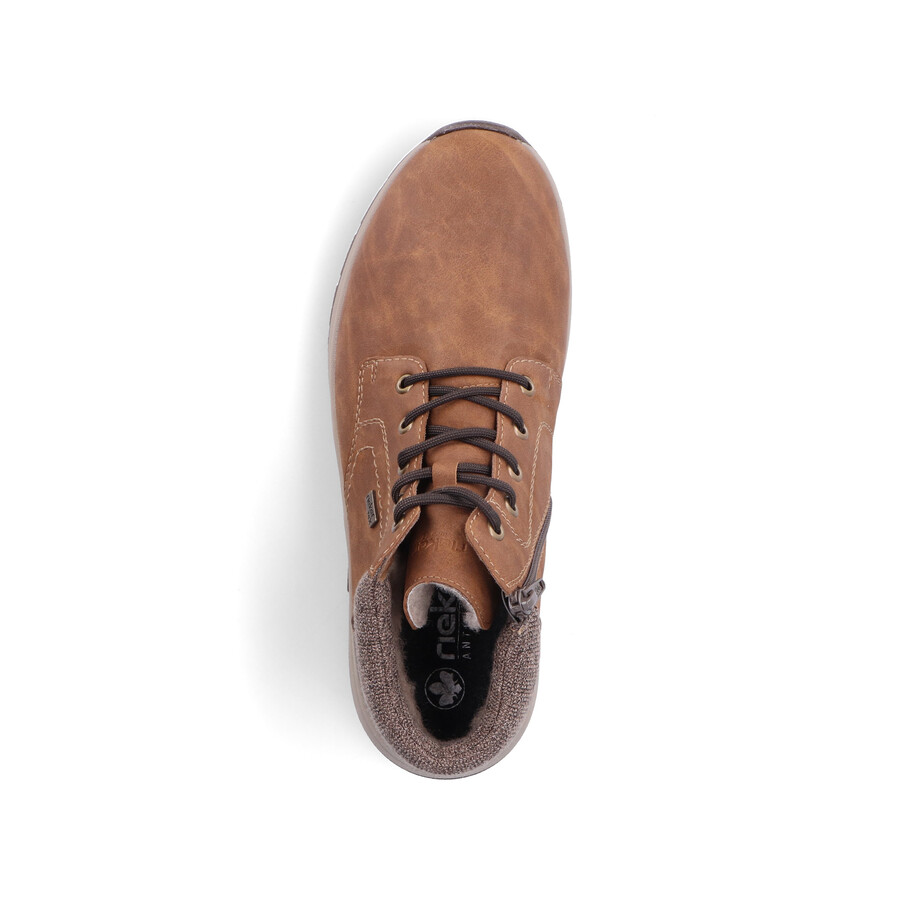 botas marrones con cremallera para hombre rieker 11030-25
