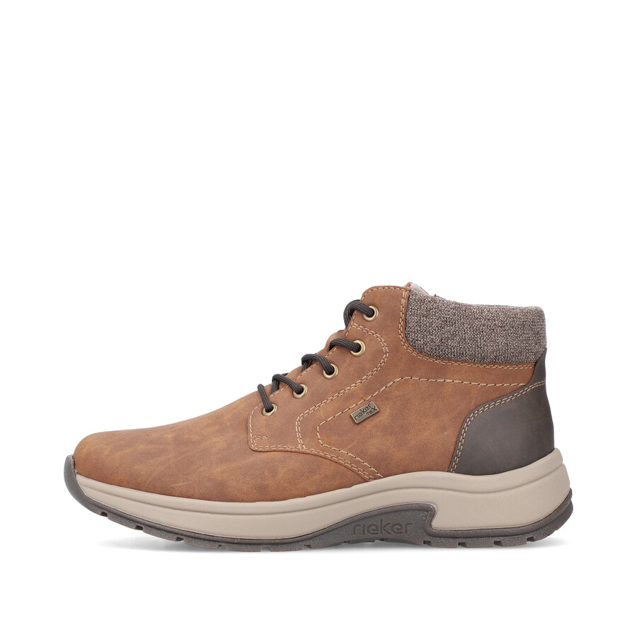 botas marrones con cremallera para hombre rieker 11030-25