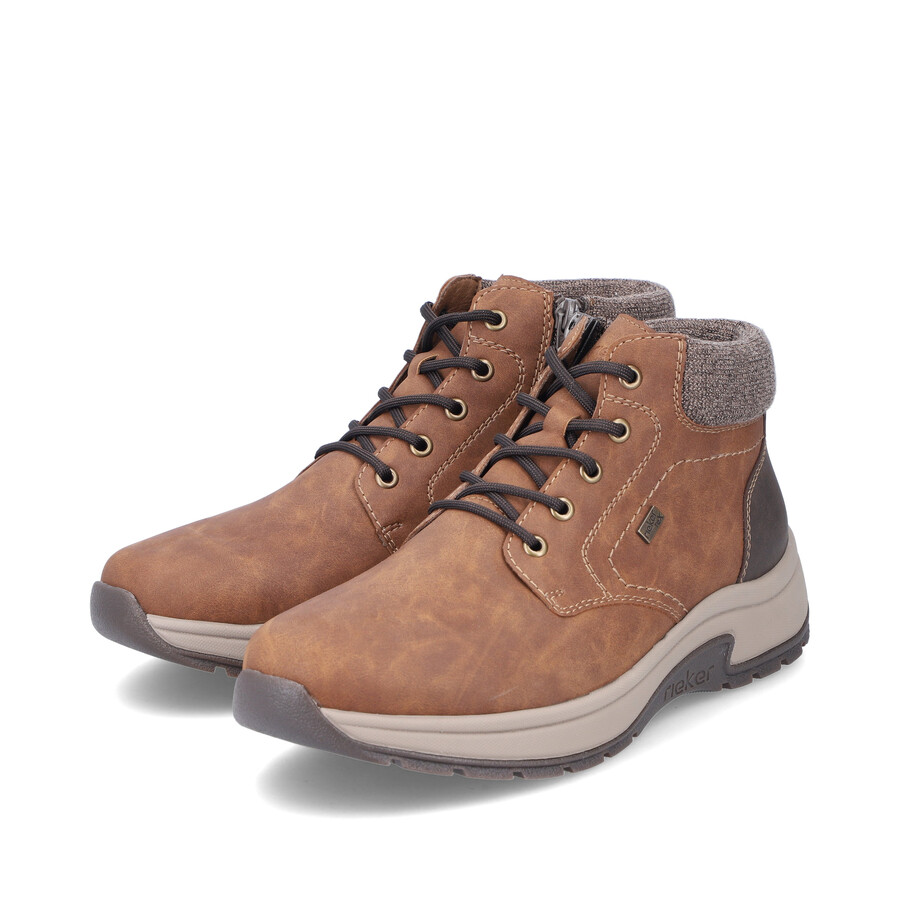 botas marrones con cremallera para hombre rieker 11030-25