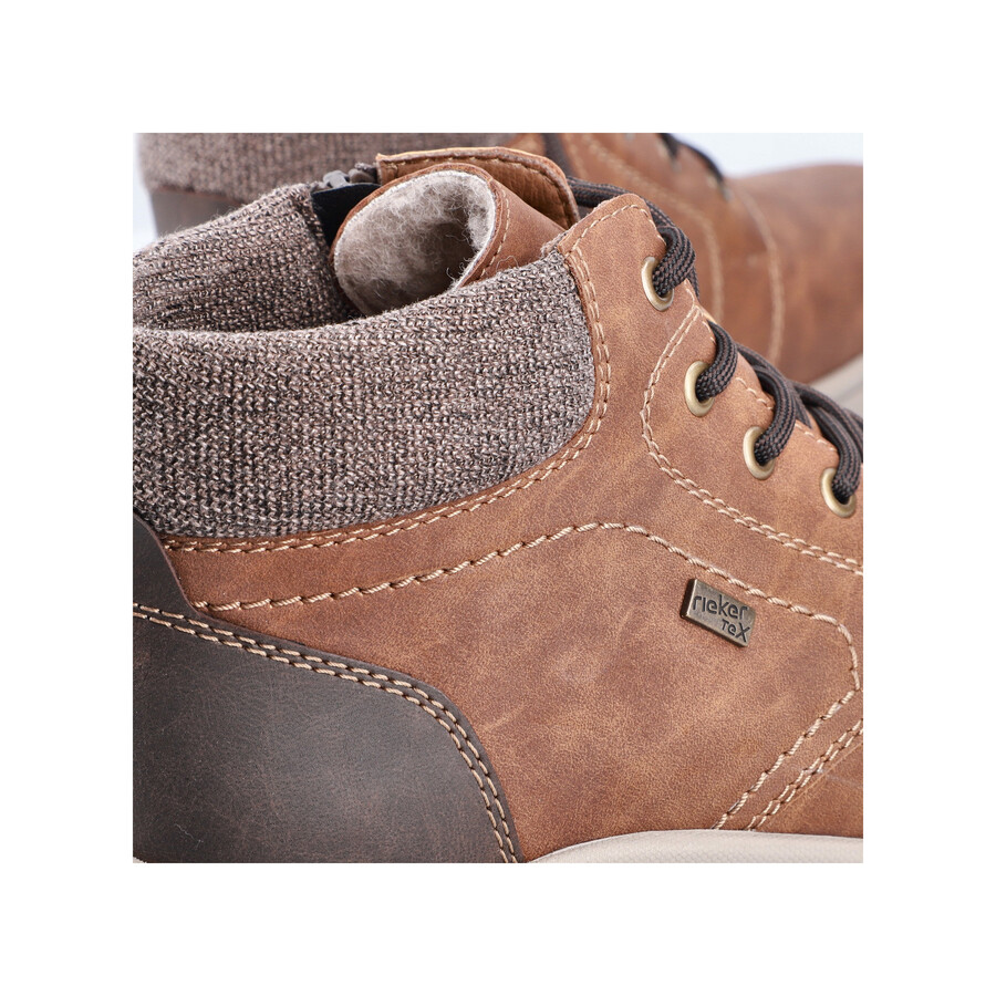 botas marrones con cremallera para hombre rieker 11030-25