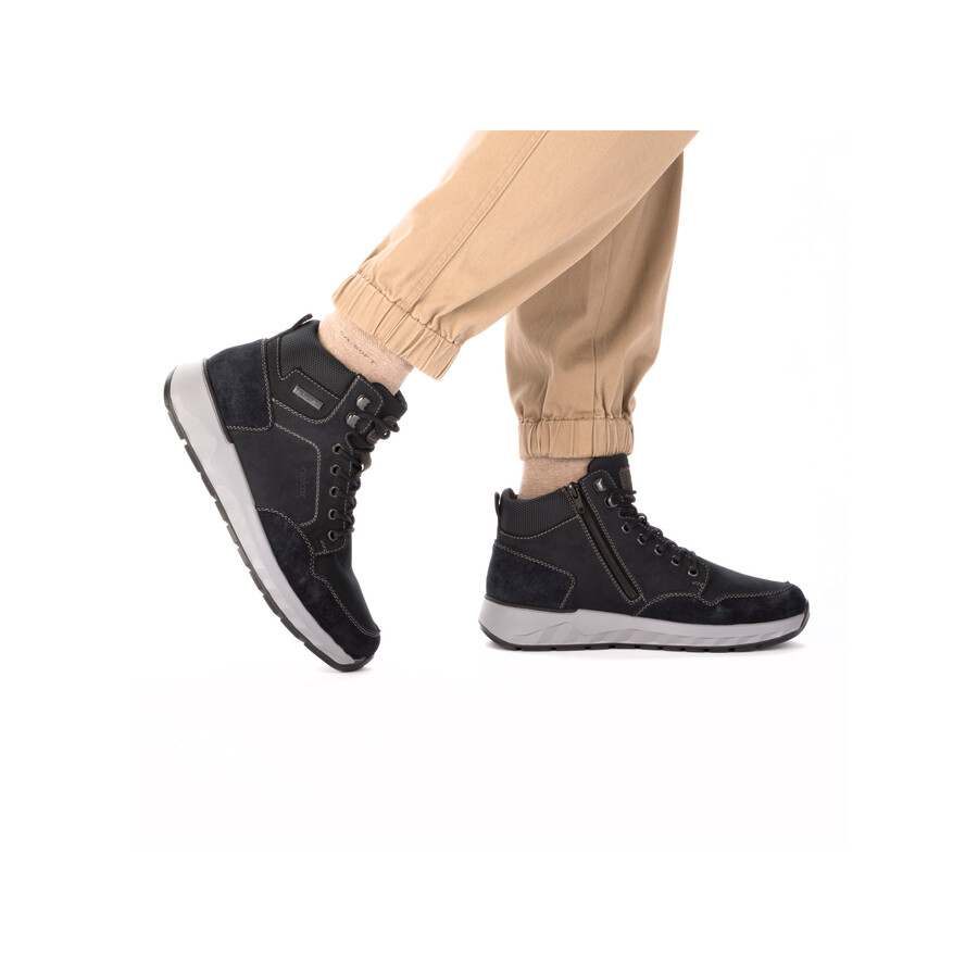 botas azules con cremallera para hombre rieker 11530-14