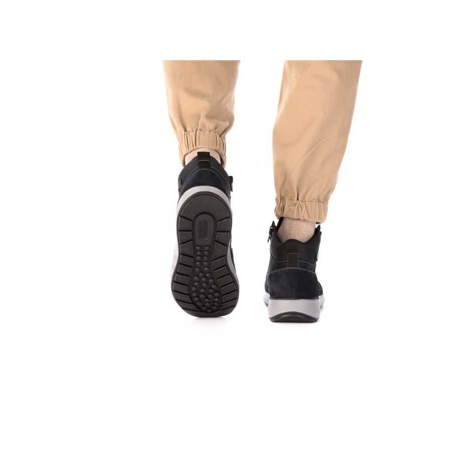 botas azules con cremallera para hombre rieker 11530-14