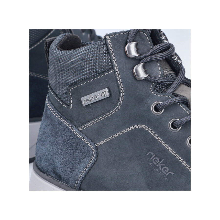 botas azules con cremallera para hombre rieker 11530-14