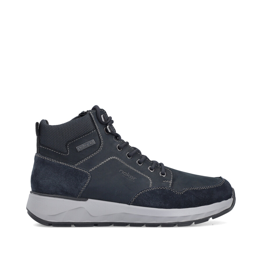 botas azules con cremallera para hombre rieker 11530-14