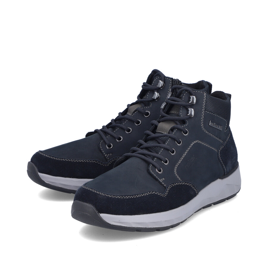 botas azules con cremallera para hombre rieker 11530-14