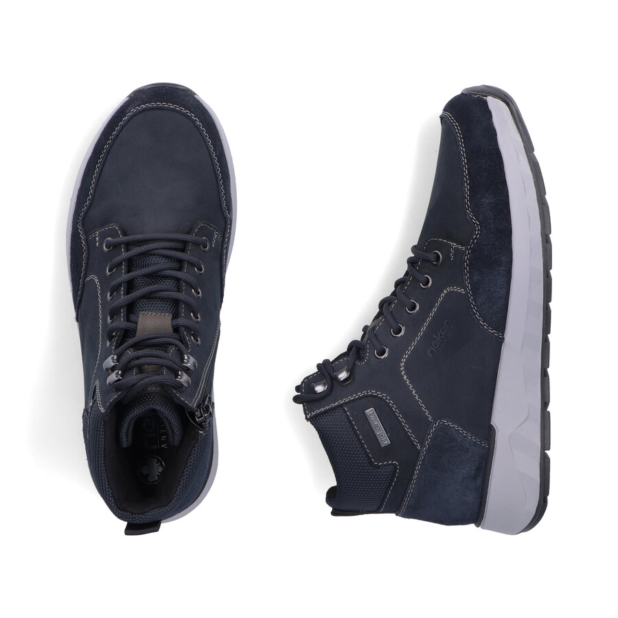 botas azules con cremallera para hombre rieker 11530-14