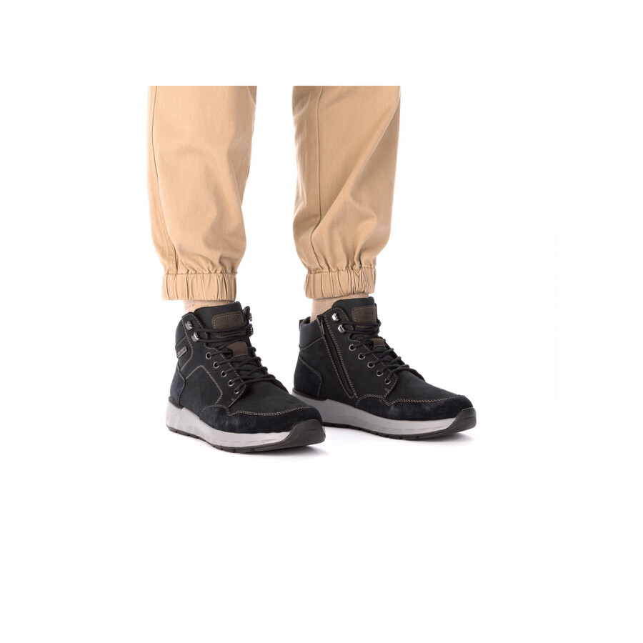 botas azules con cremallera para hombre rieker 11530-14