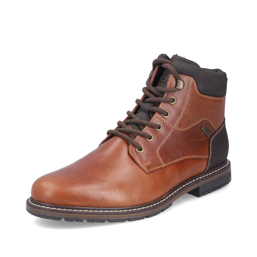 botas marrones con cremallera para hombre rieker 13740-24
