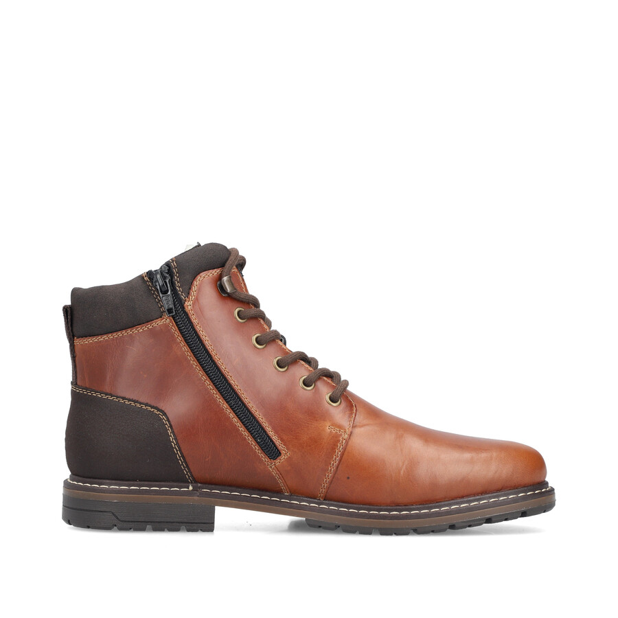 botas marrones con cremallera para hombre rieker 13740-24