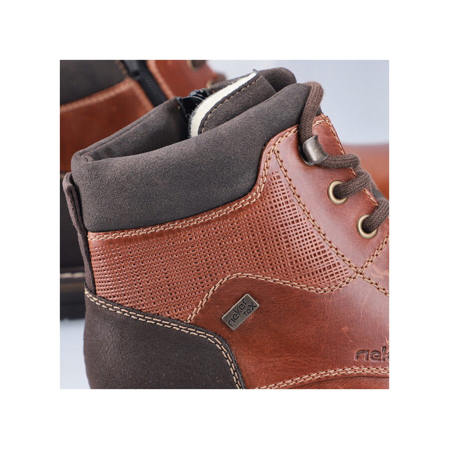botas marrones con cremallera para hombre rieker 13740-24