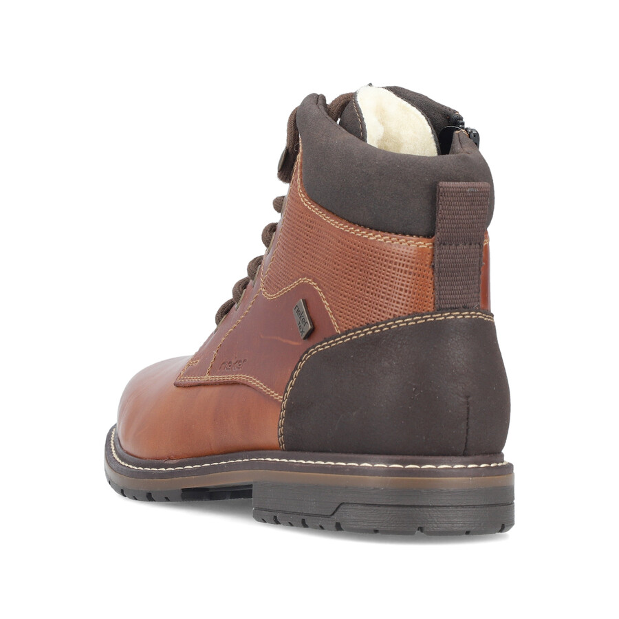 botas marrones con cremallera para hombre rieker 13740-24