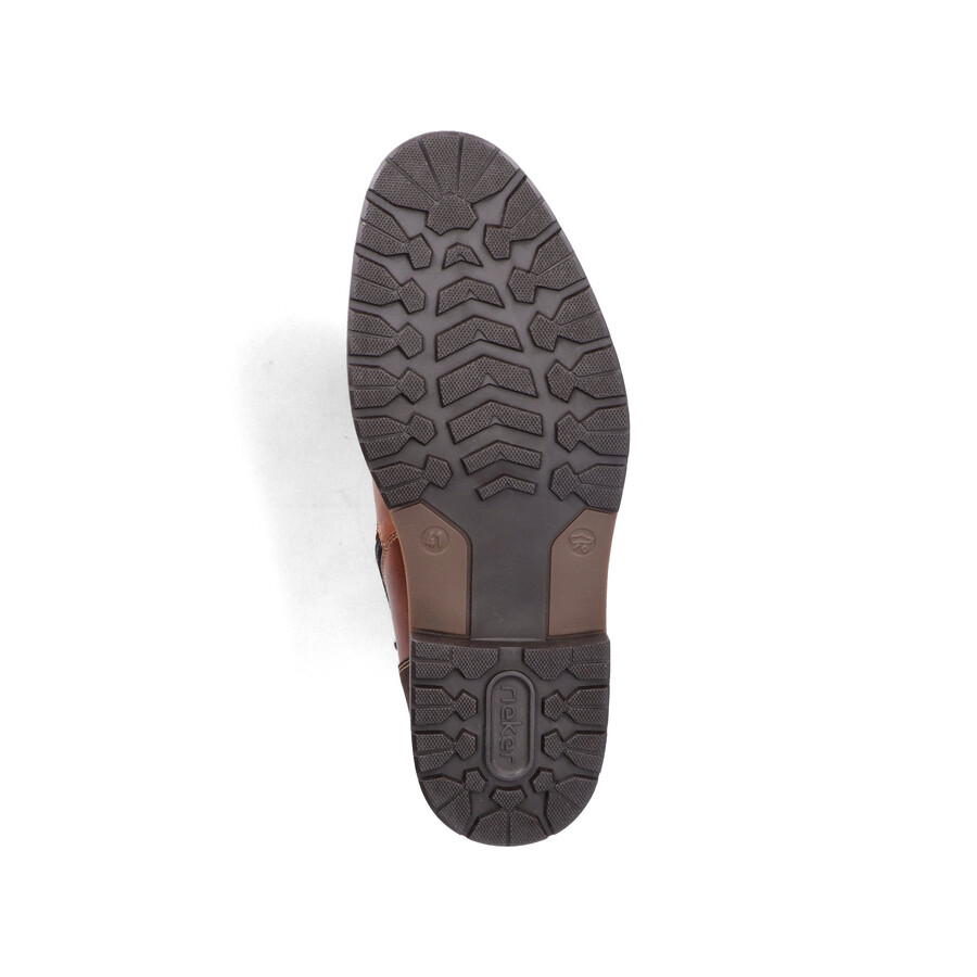 botas marrones con cremallera para hombre rieker 13740-24