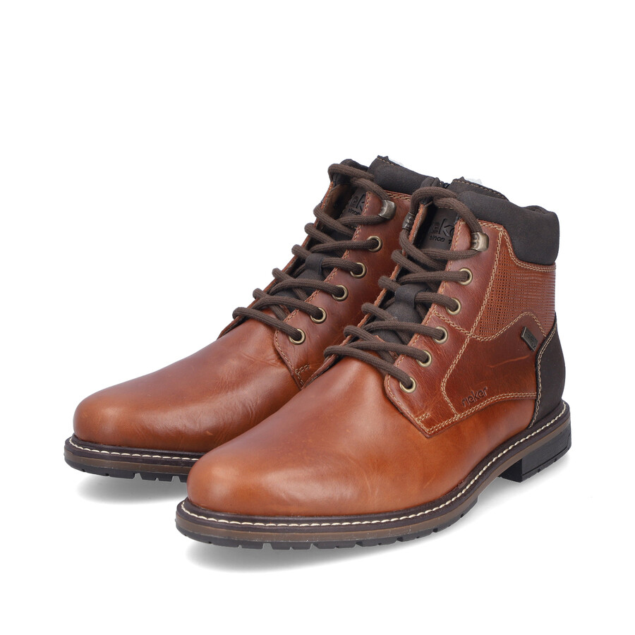 botas marrones con cremallera para hombre rieker 13740-24