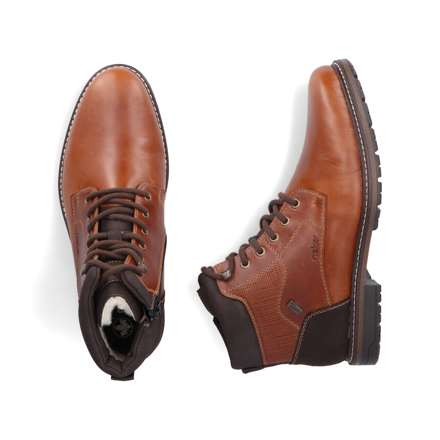 botas marrones con cremallera para hombre rieker 13740-24