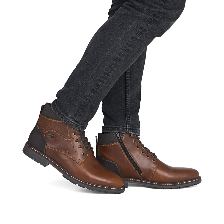 botas marrones con cremallera para hombre rieker 13740-24