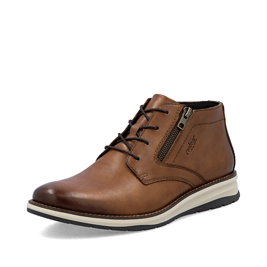 botas marrones con cremallera para hombre rieker 14705-24
