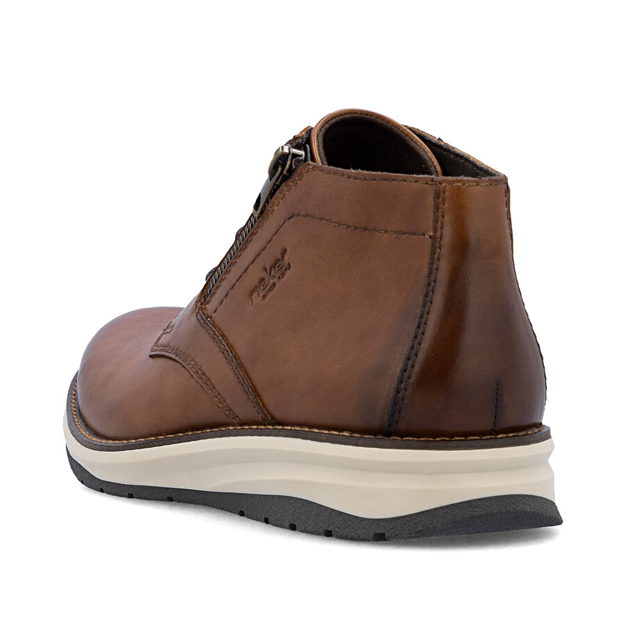 botas marrones con cremallera para hombre rieker 14705-24