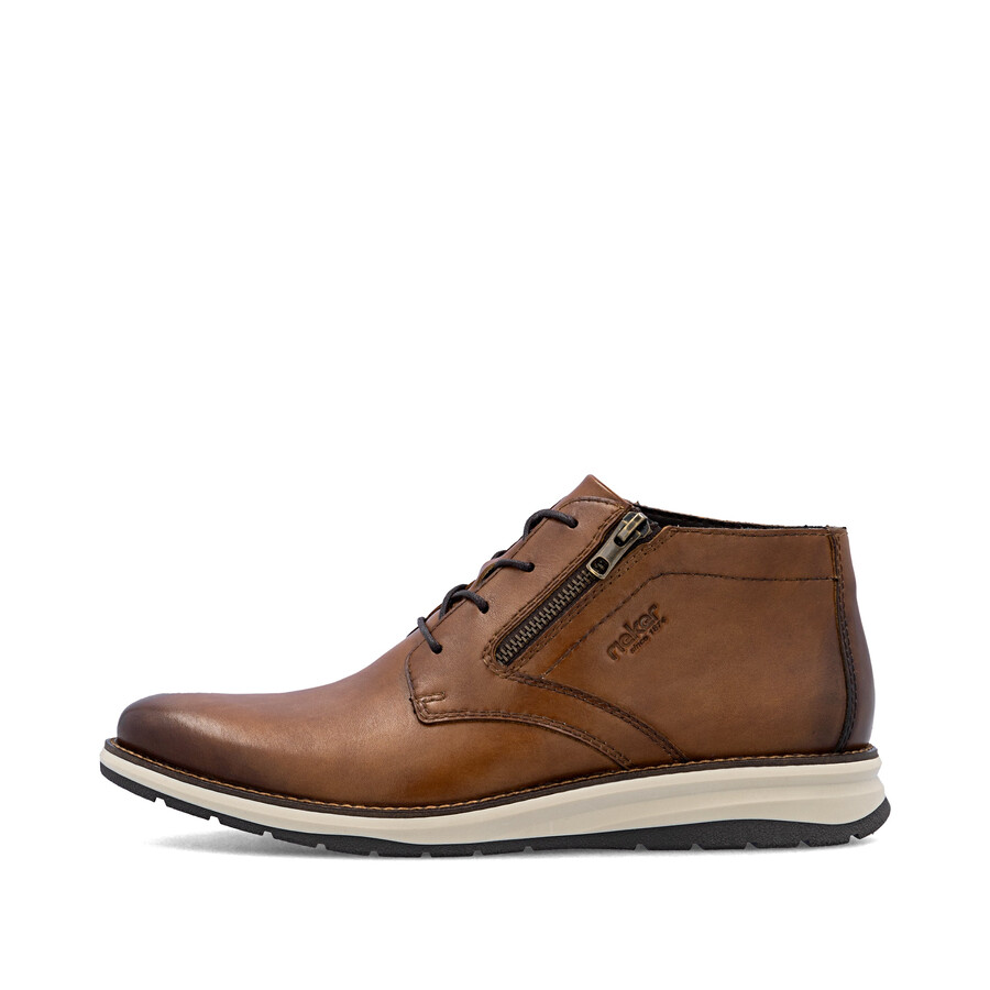 botas marrones con cremallera para hombre rieker 14705-24