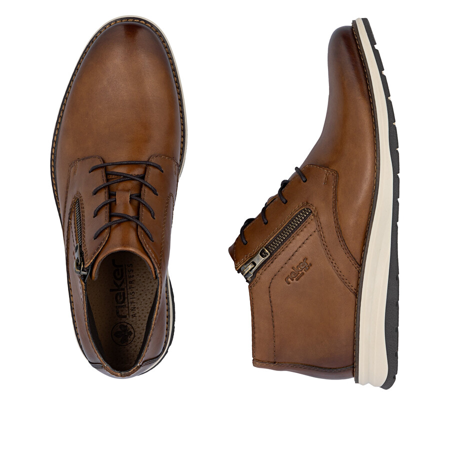 botas marrones con cremallera para hombre rieker 14705-24