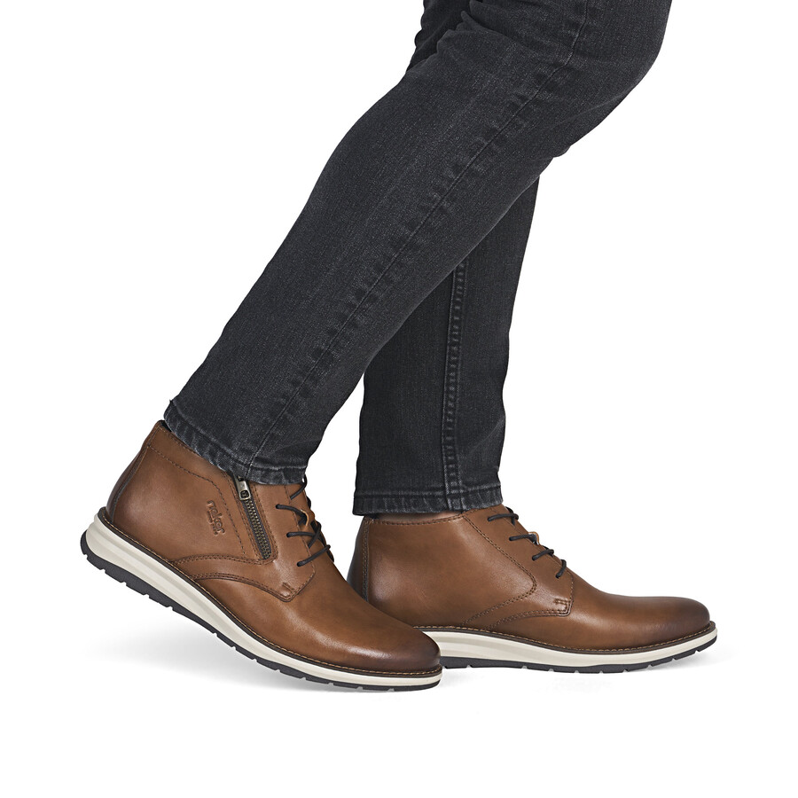botas marrones con cremallera para hombre rieker 14705-24