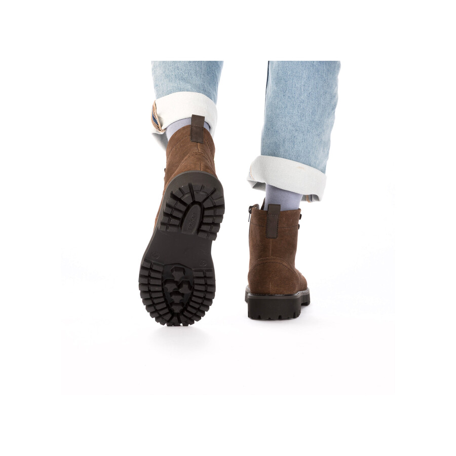 botas marrones con cremallera para hombre rieker 30414-25