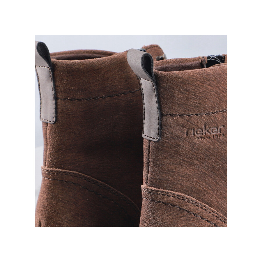 botas marrones con cremallera para hombre rieker 30414-25