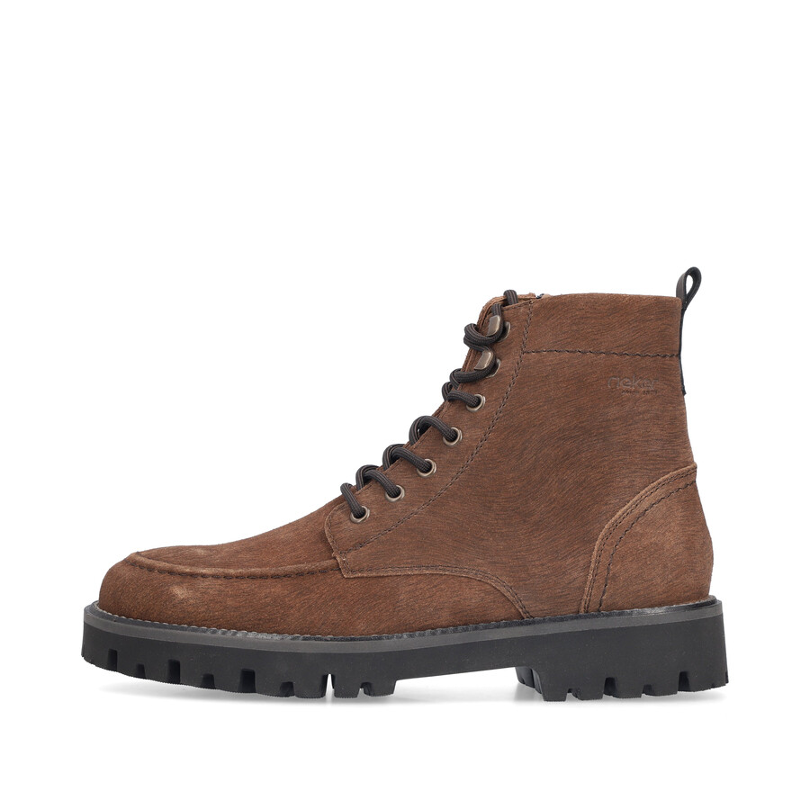 botas marrones con cremallera para hombre rieker 30414-25
