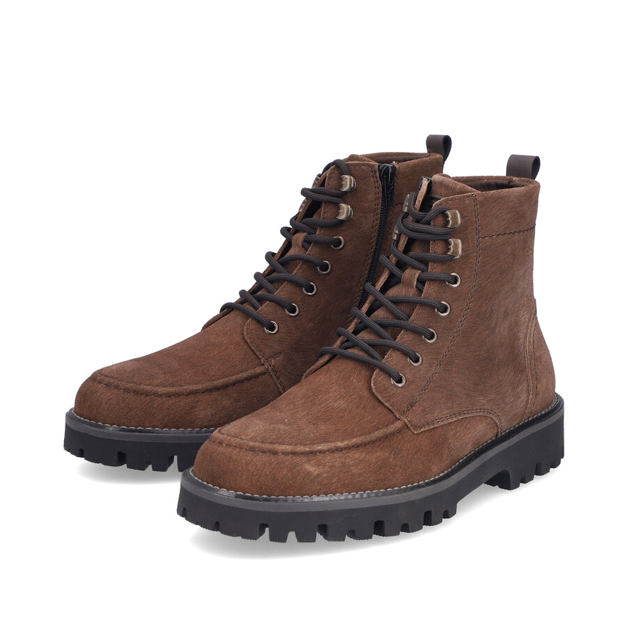 botas marrones con cremallera para hombre rieker 30414-25