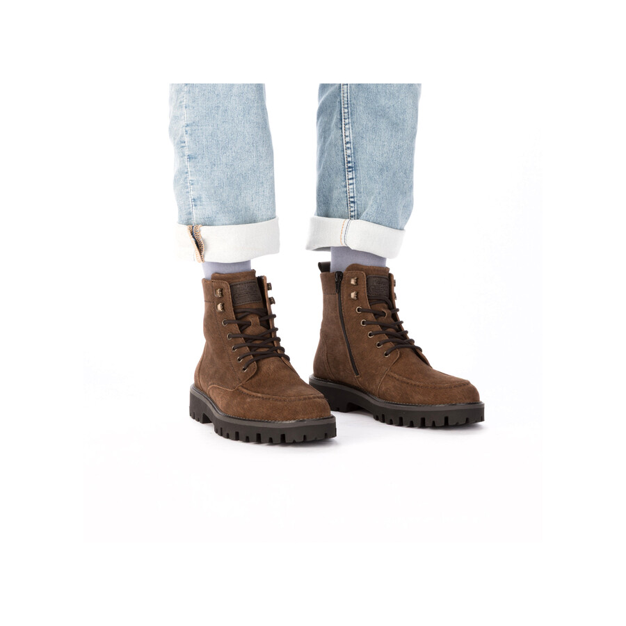 botas marrones con cremallera para hombre rieker 30414-25