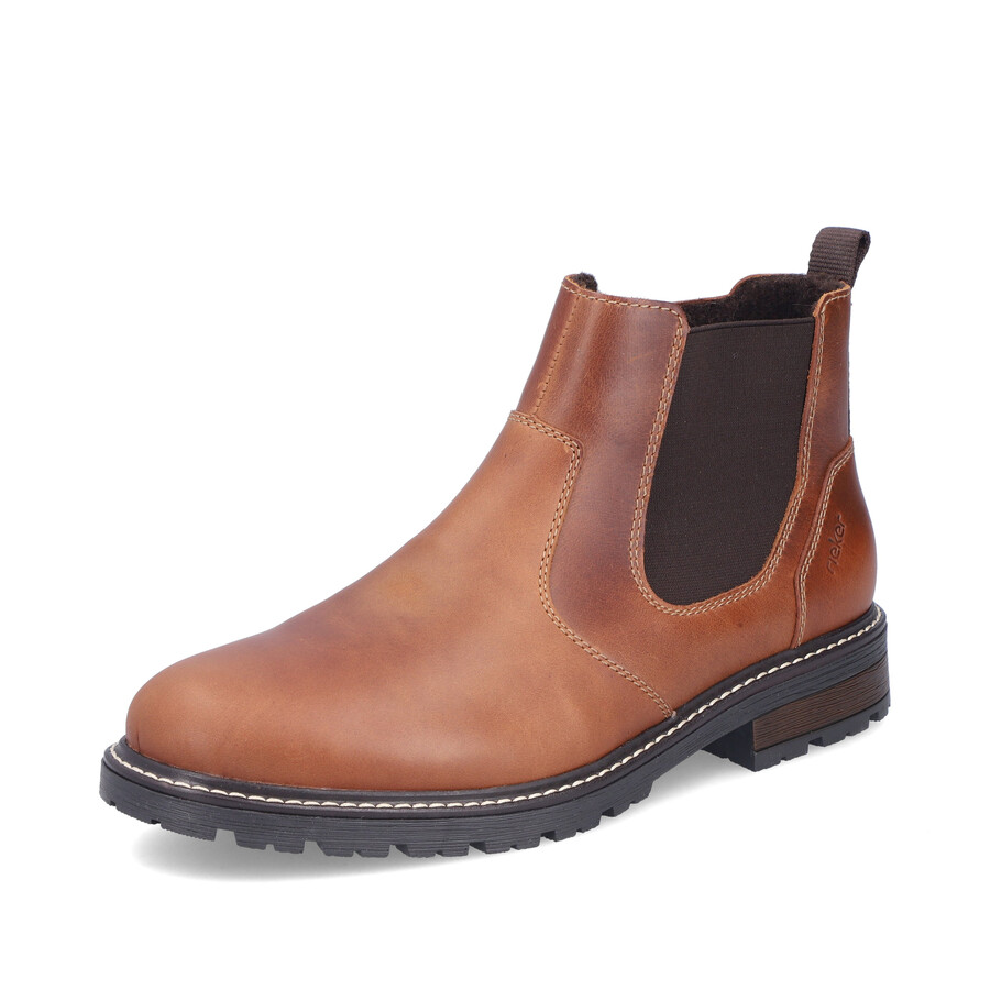 botas marrones con cremallera para hombre rieker 32052-24