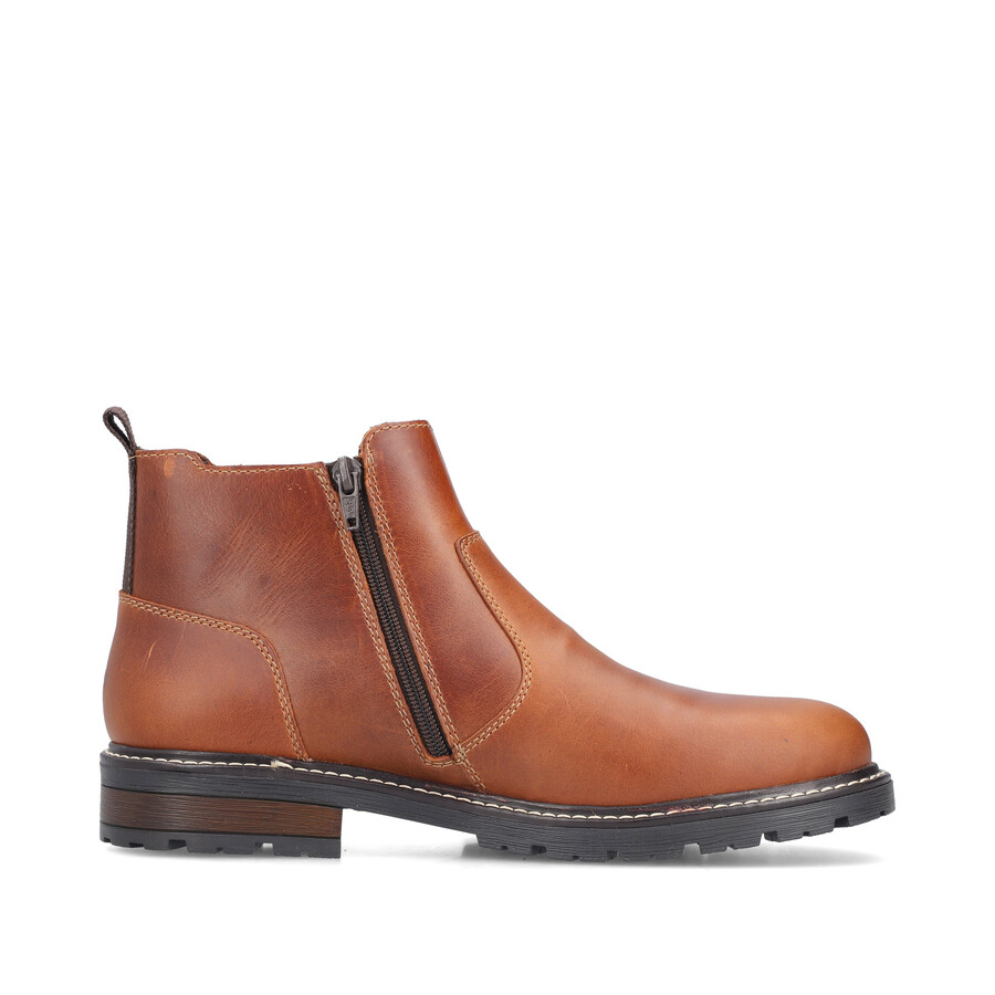 botas marrones con cremallera para hombre rieker 32052-24